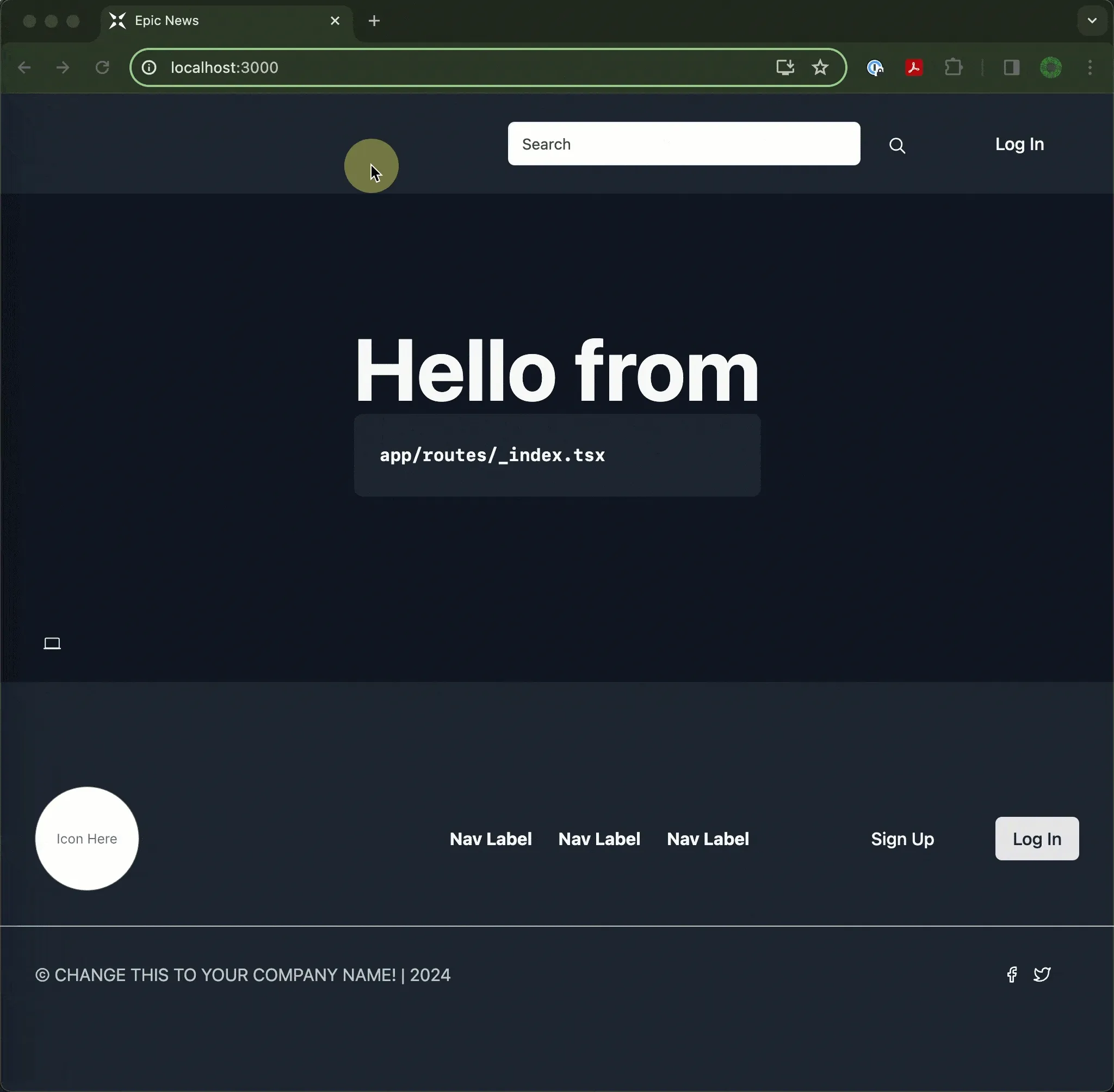 About us page navigation