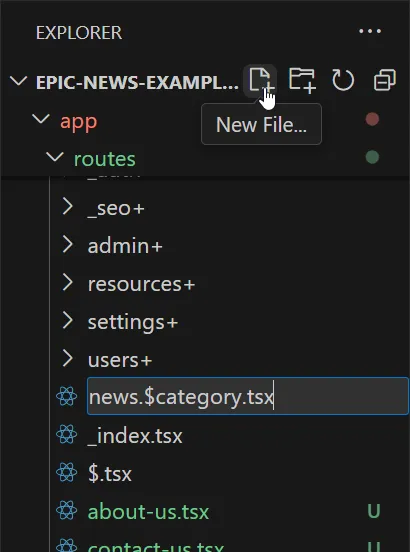 Add news category file
