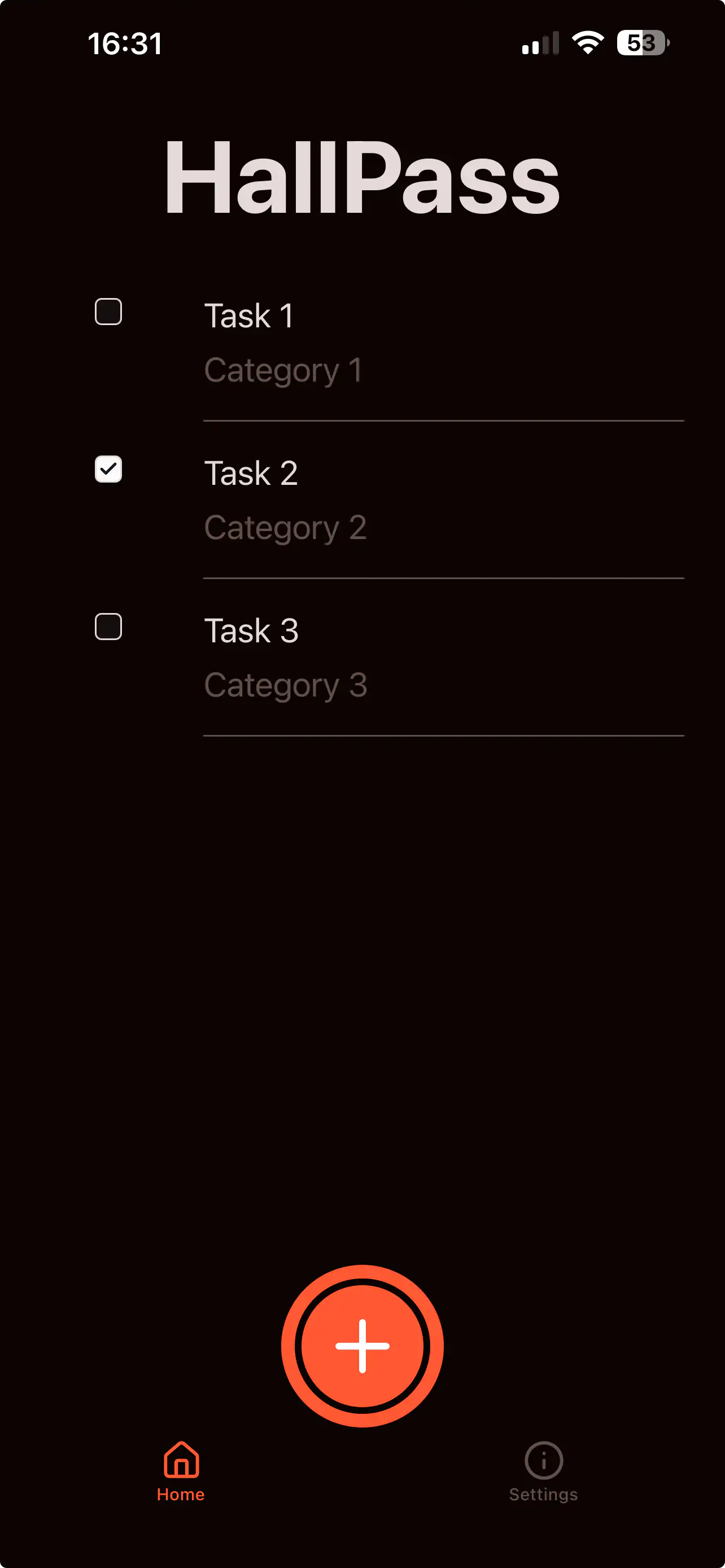 Add task button