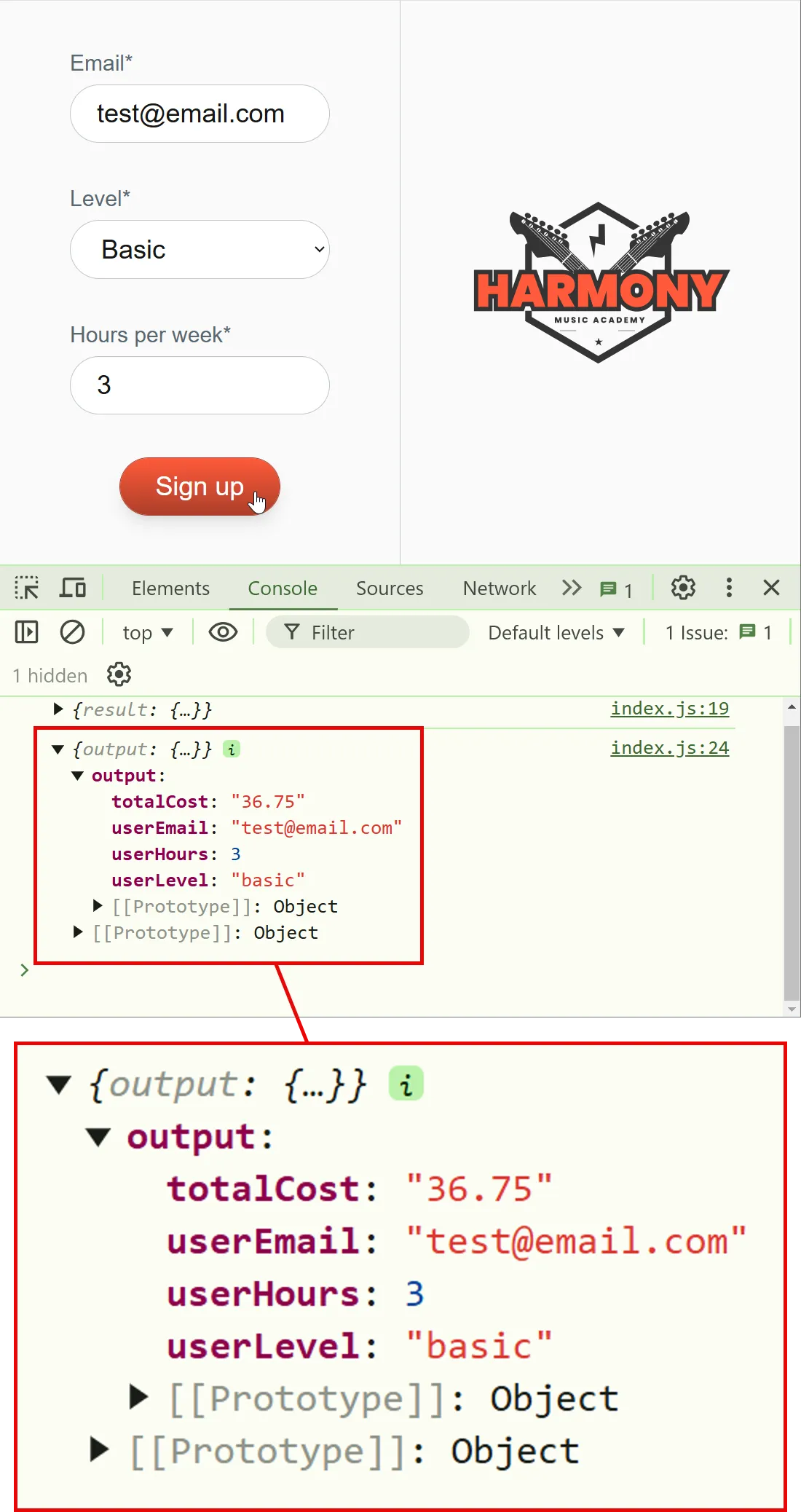 Check output