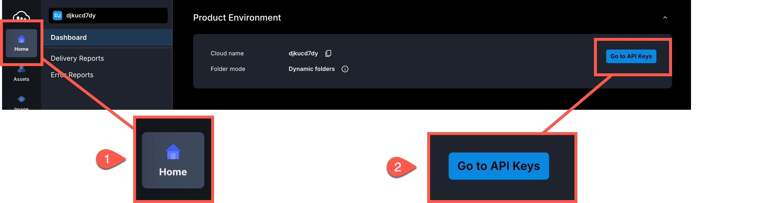 Cloudinary dashboard
