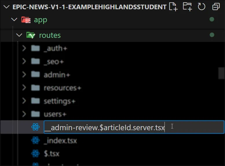 Create admin review server file