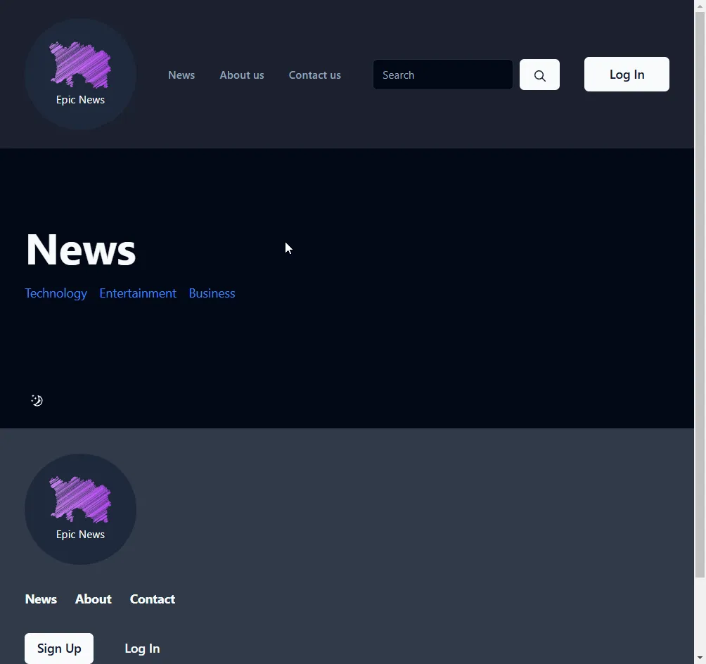 Empty news page