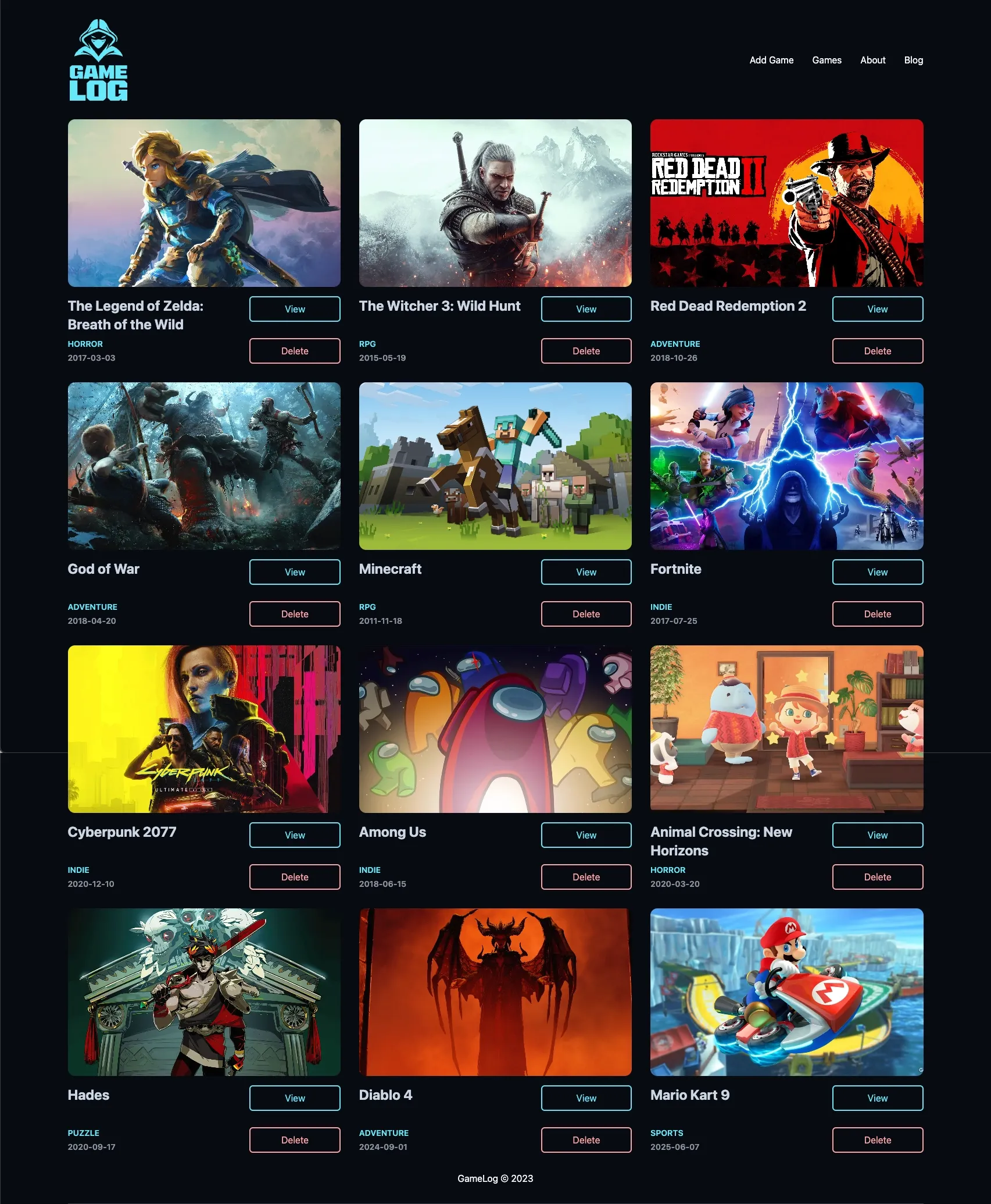 Game images displaying