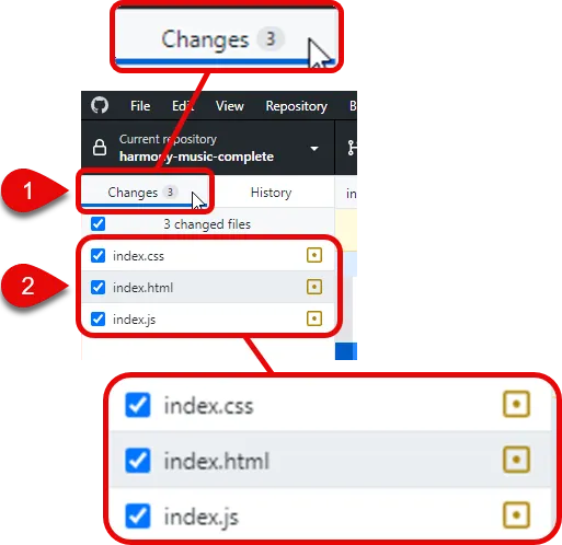 Github Desktop Changes Tab