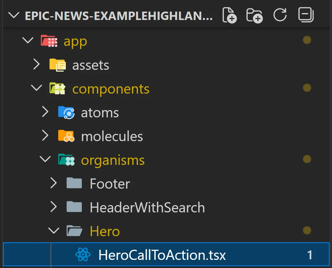 Hero Call To Action Component File Location