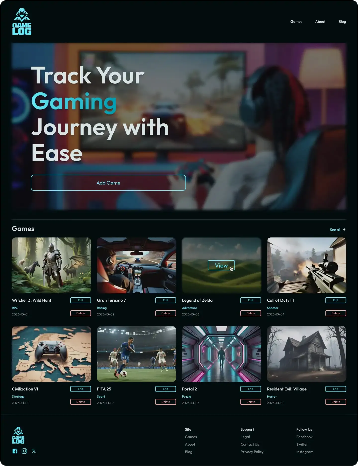GameLog completed