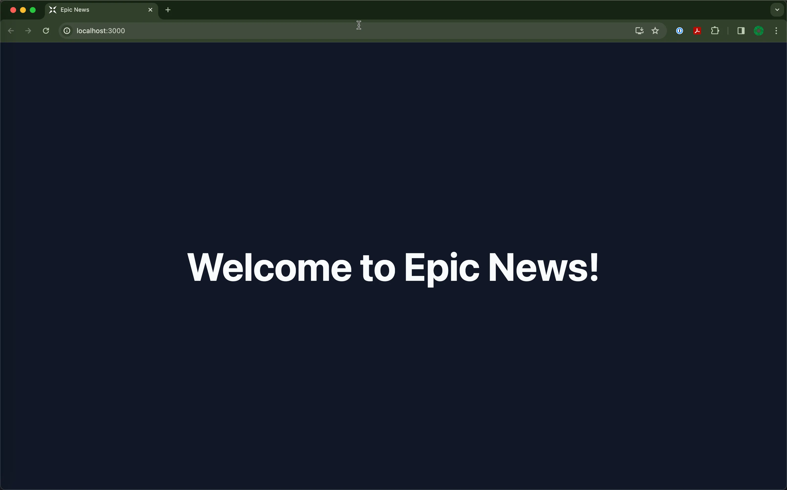 landing screen