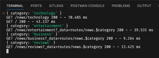 Logging route params