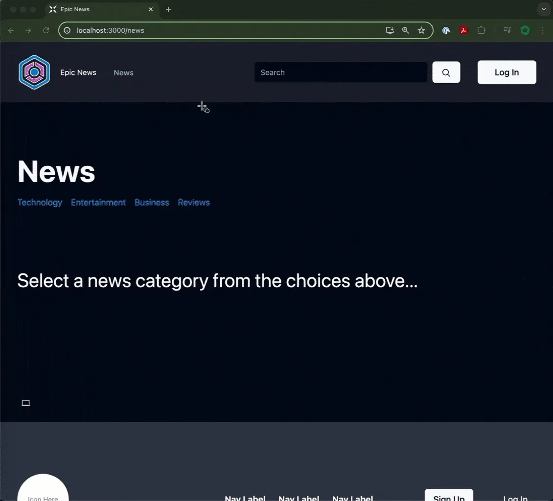 News index with categories