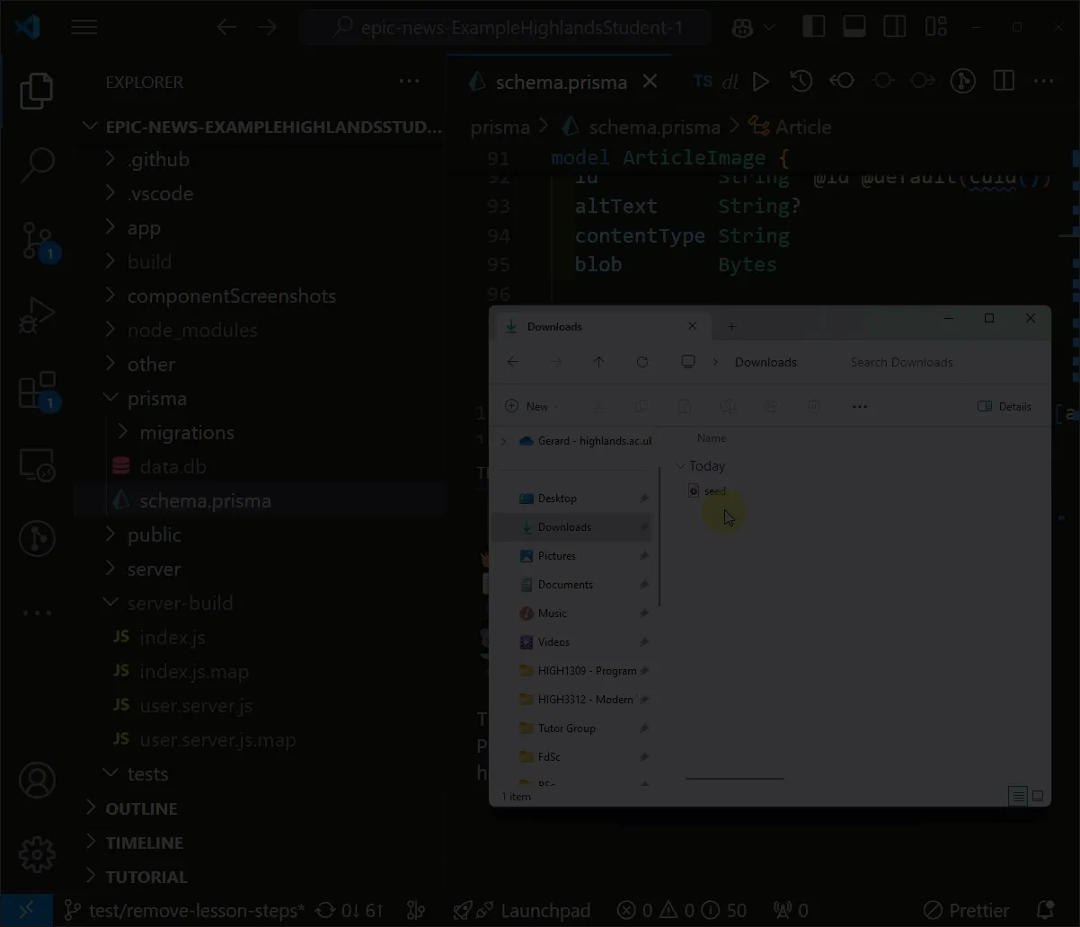 Place new seed file