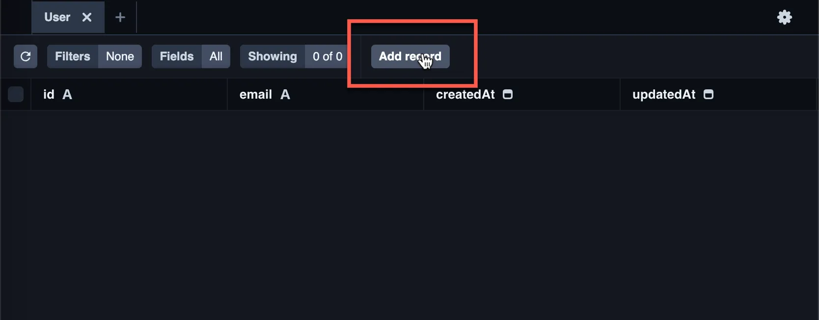 Prisma Studio Add Record