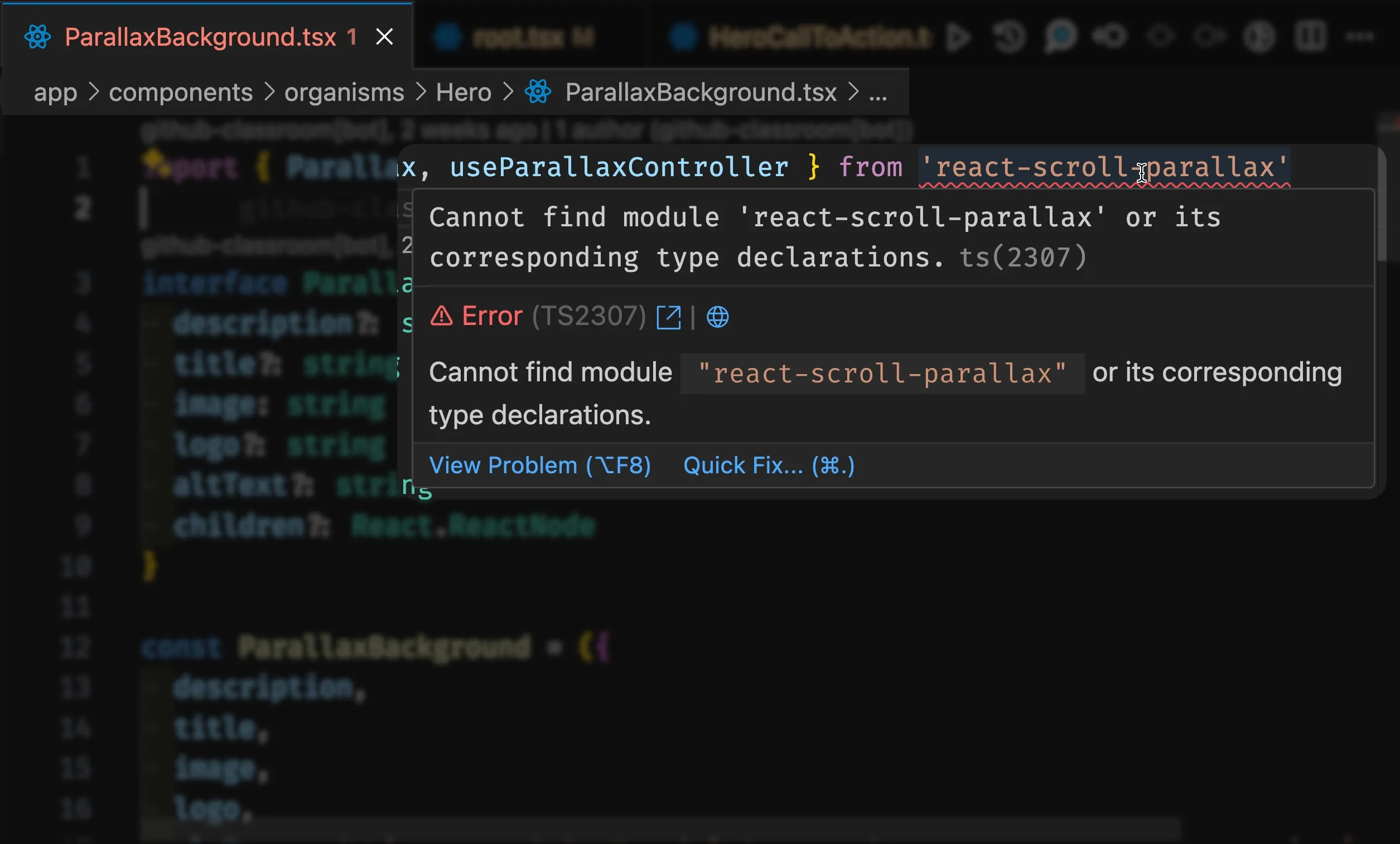Hero `ParallaxBackground` | Code Monster