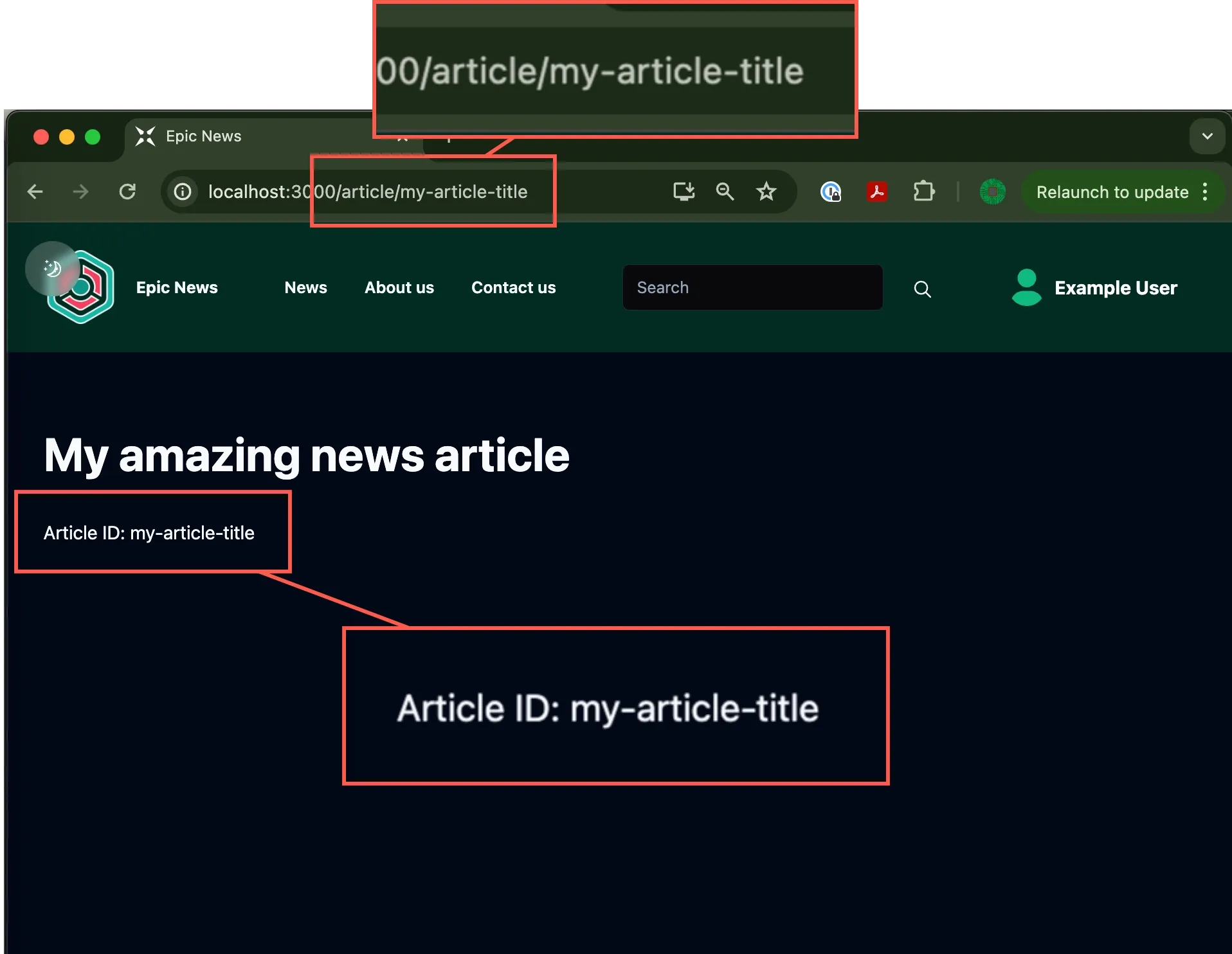 Single article page