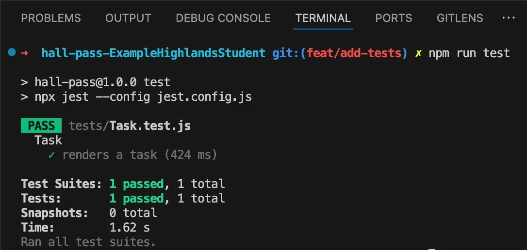 Tests passing