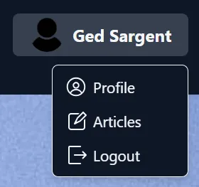 User actions dropdown